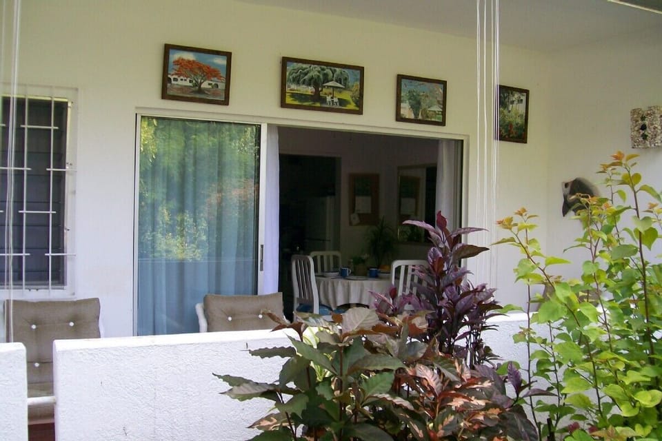 View of Apartment Patio Area from Gardens