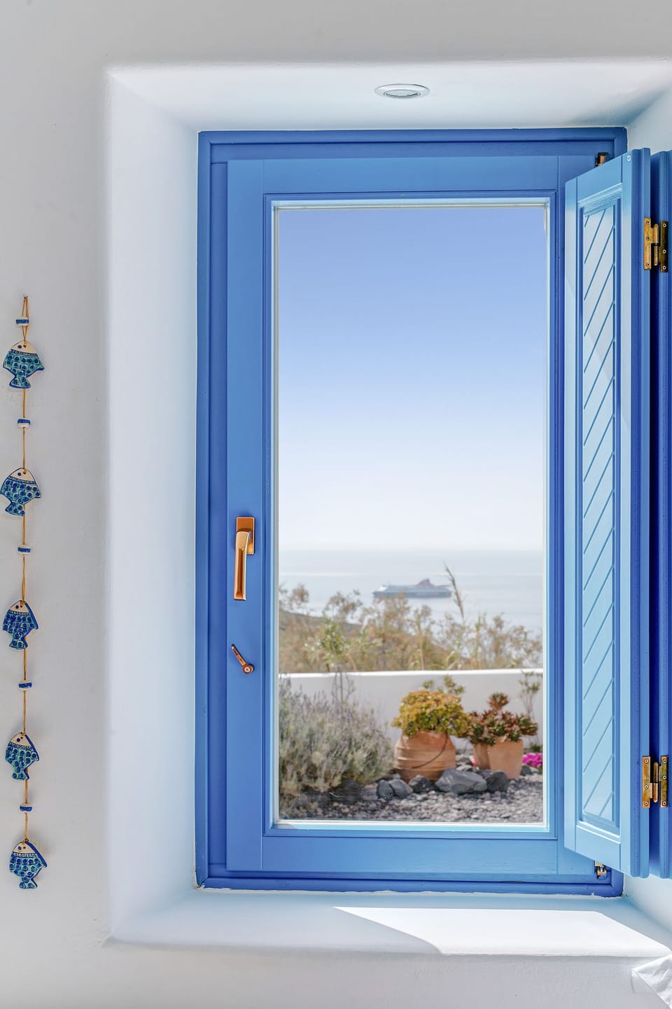 Twin bedroom's view through the window