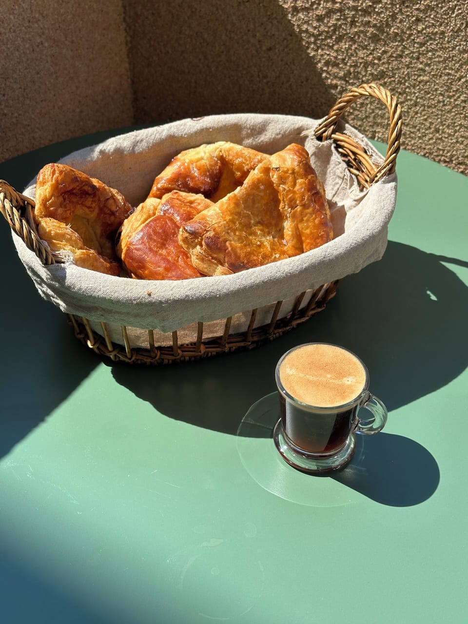 Breakfast on the smaller terrace