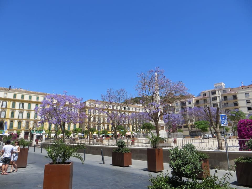 The nearby square and the Cervantes Theatre