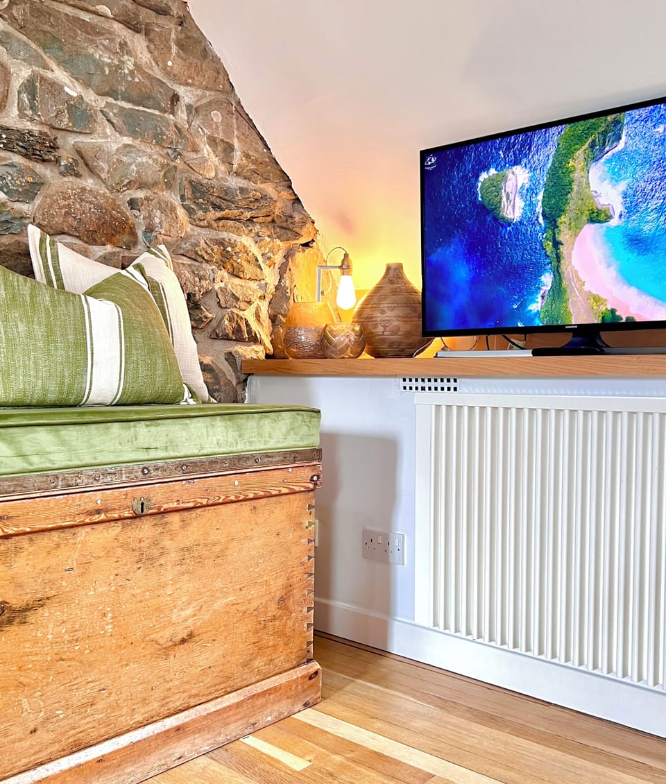 Large screen smart TV. 