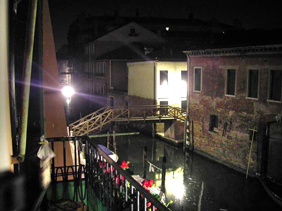 View from the balcony by night