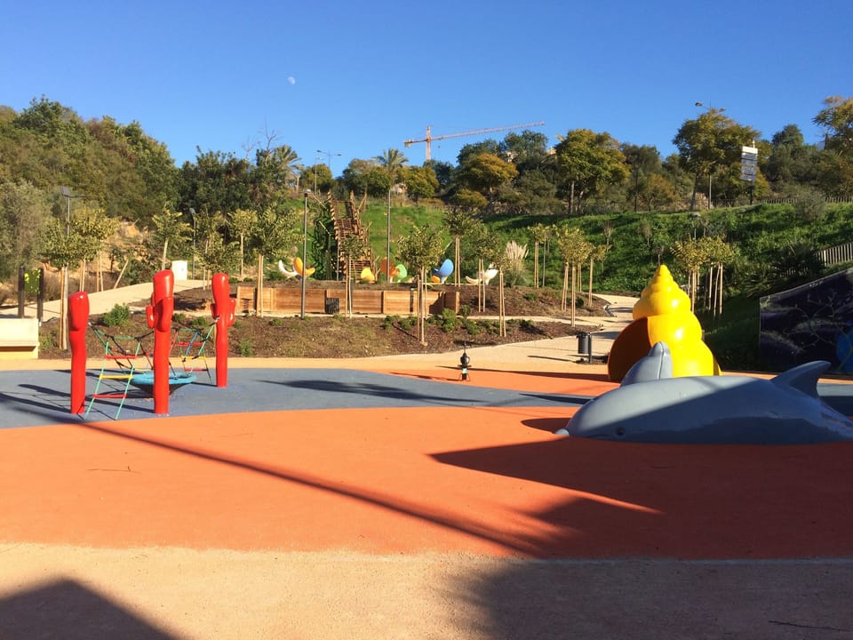 Park & fitness area at the end Pedestrian walkway to the Old town