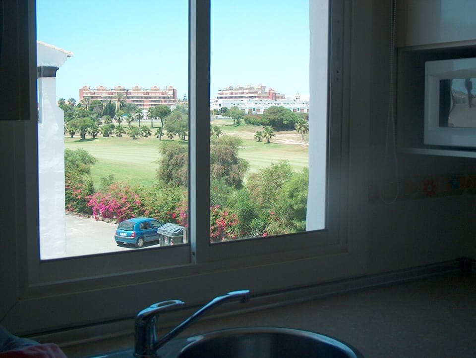 View from kitchen over golf course