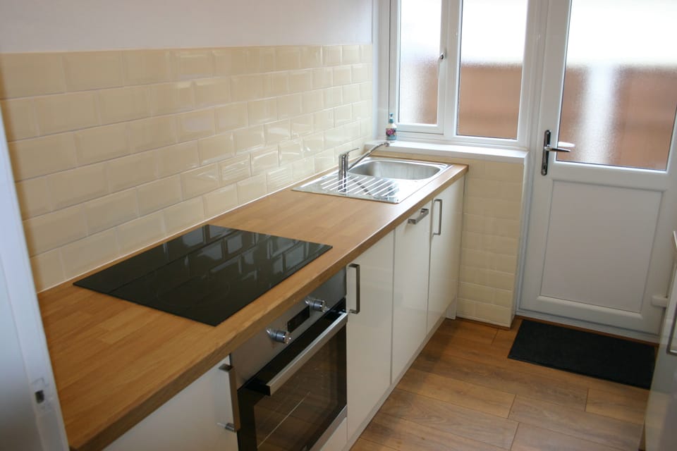 Kitchen newly fitted with integrated appliances