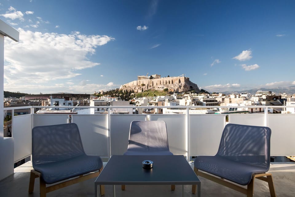 Panoramic view of the Acropolis from our balcony