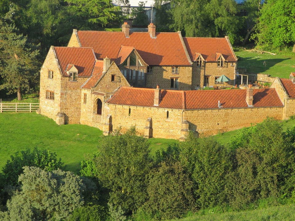 Overview from hot air balloon of Heath Farm Holiday Cottages