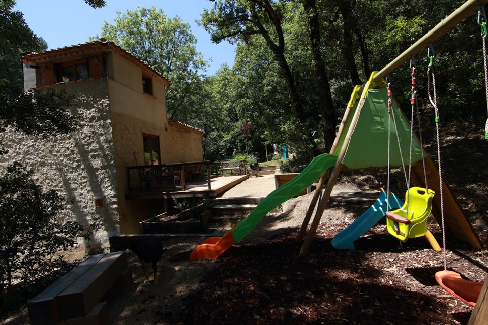 There is a very private deck behind the gite, as well as a children's play area