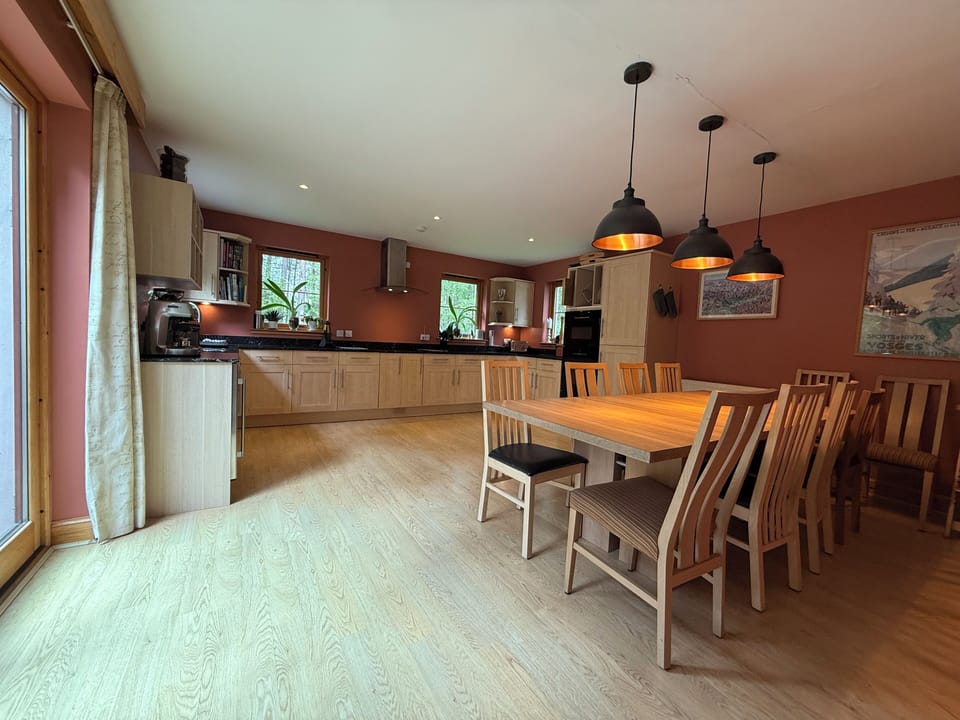 Kitchen with wine fridge and fridge freezer: Utility rm off hall with sml fridge