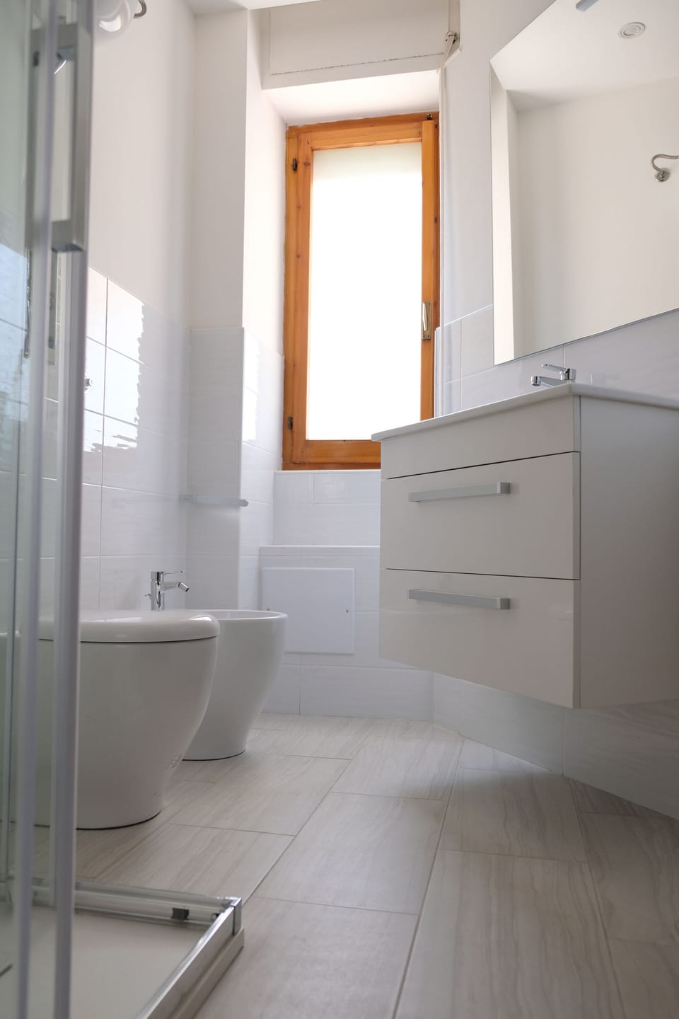 bathroom with shower renewed in 2019
