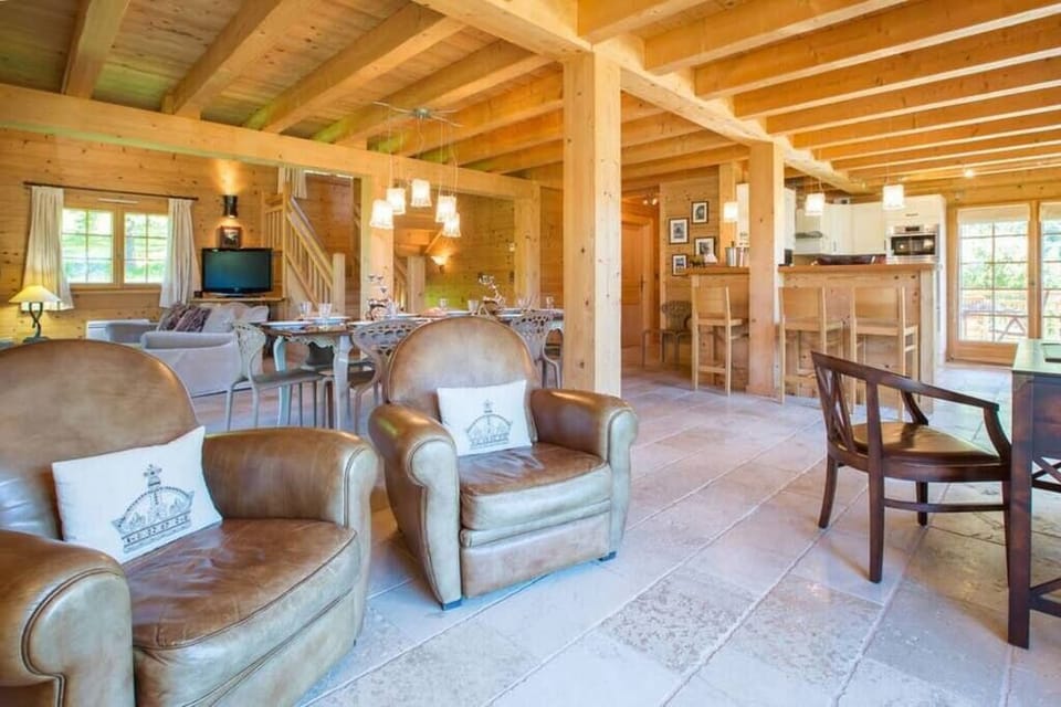 Seating area by french windows