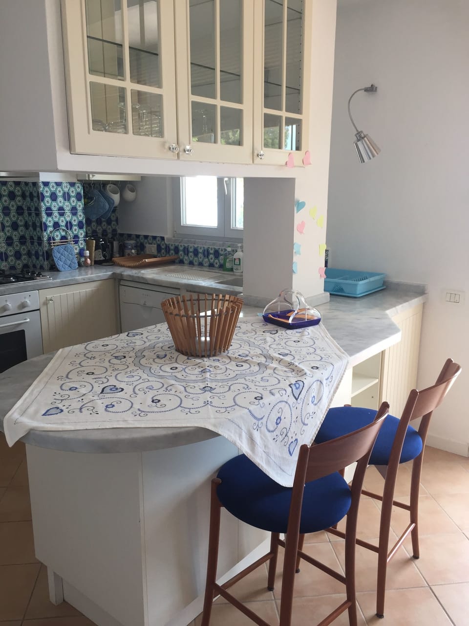 kitchen and living
