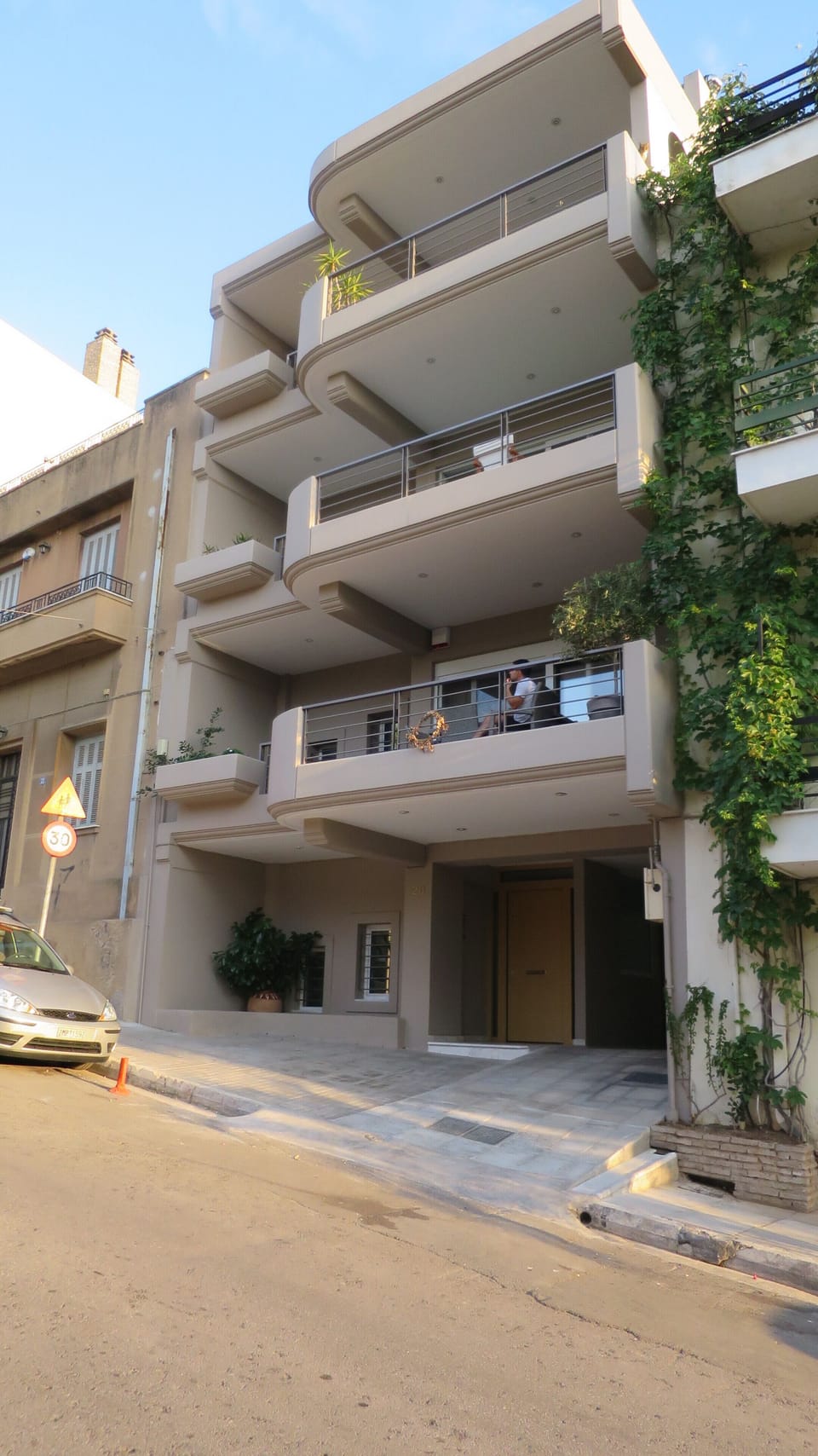 apartment is the middle one of building 
