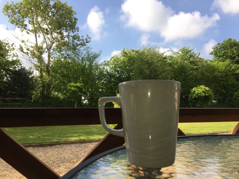 Lodge coffee on the deck