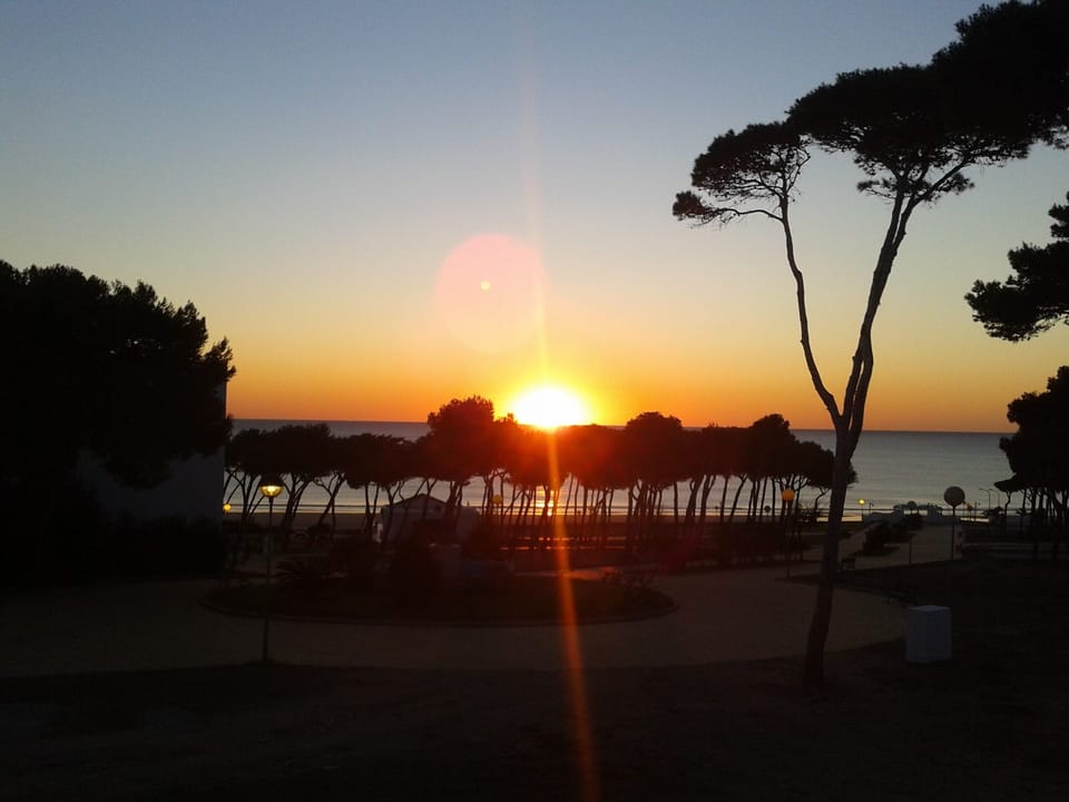 Sunset from one of the balconies.