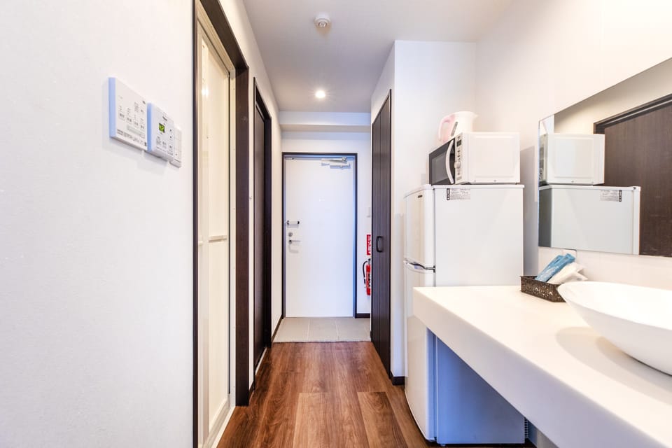 Standard Double Room | Private kitchen | Fridge, microwave