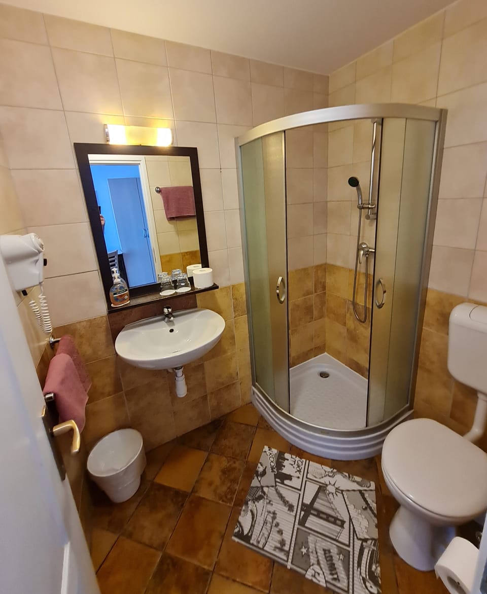 Comfort Triple Room | Bathroom | Shower, free toiletries, hair dryer, towels