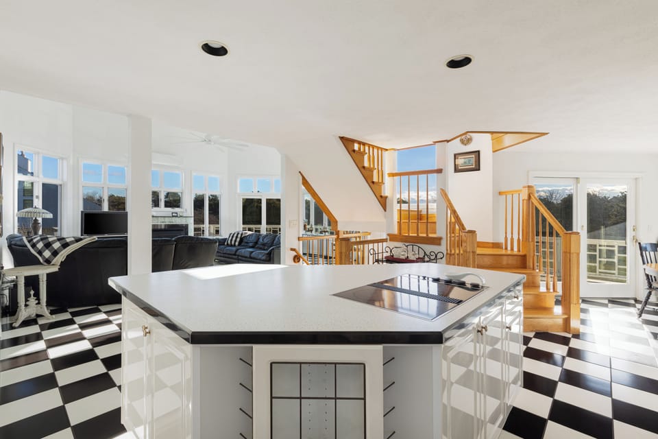 Second floor:  kitchen island - open floor plan