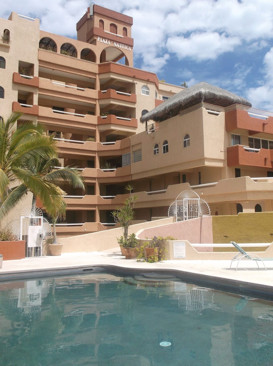 View of the pool and complex.