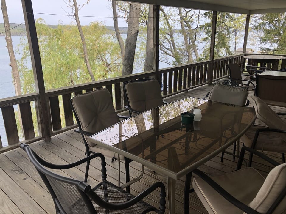 Porch overlooking the lake 