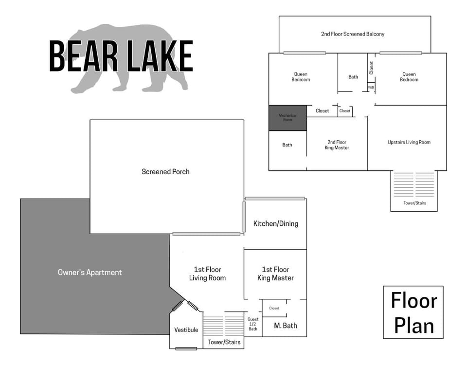 Floor plans for 1st and 2nd floors