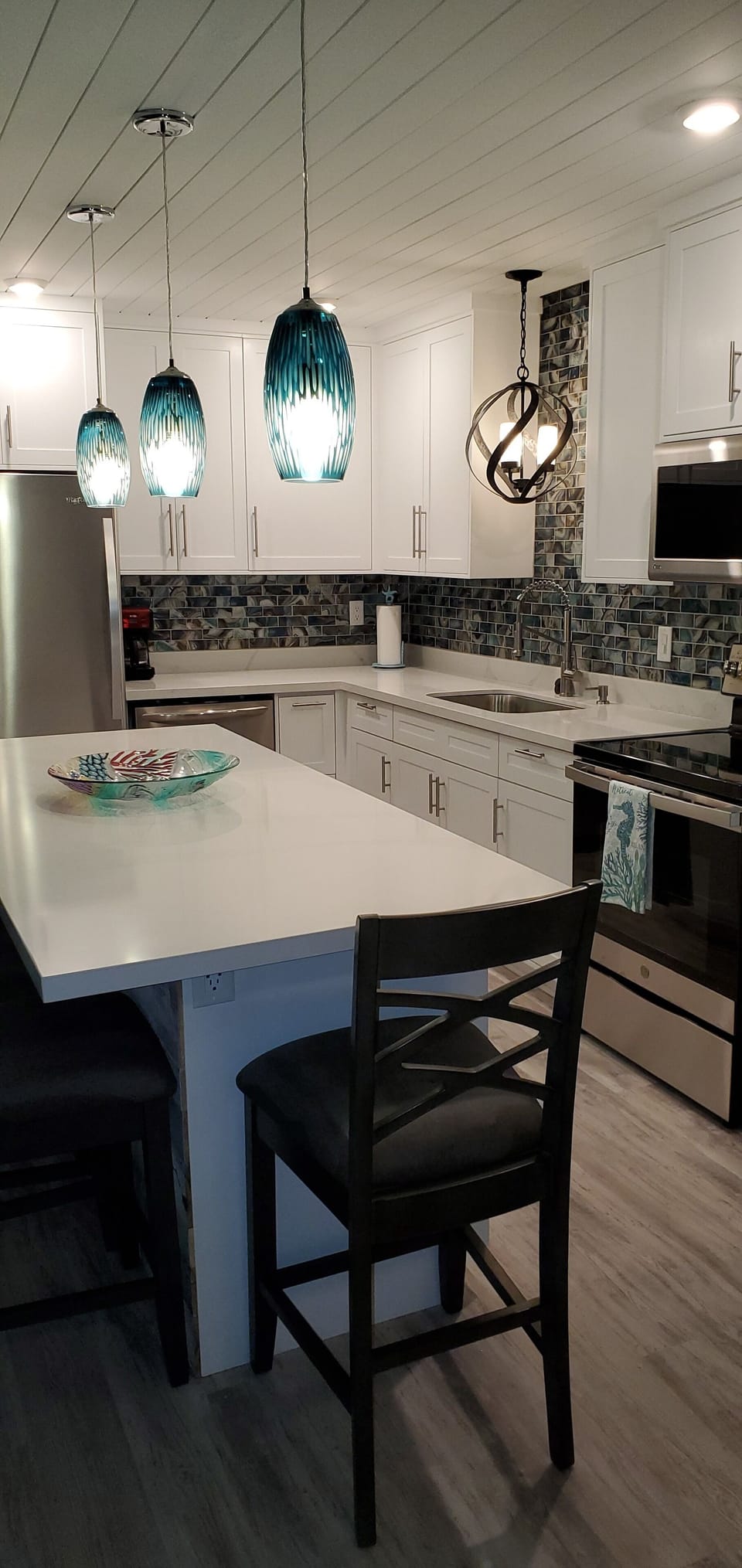 View of kitchen from living room