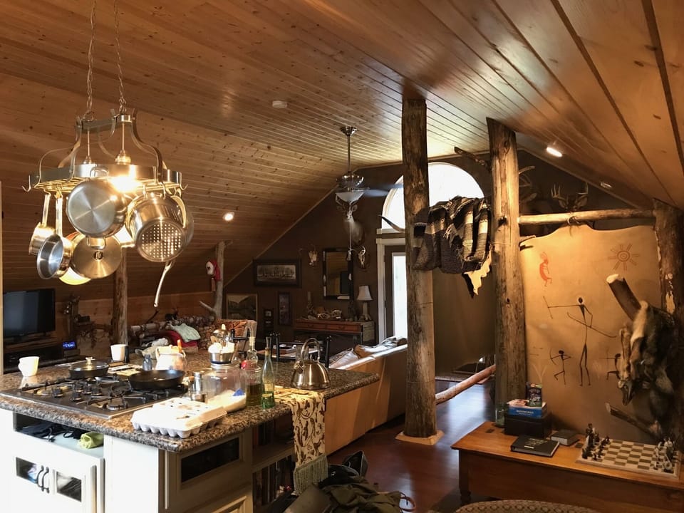 Large double island with cooktop stove
