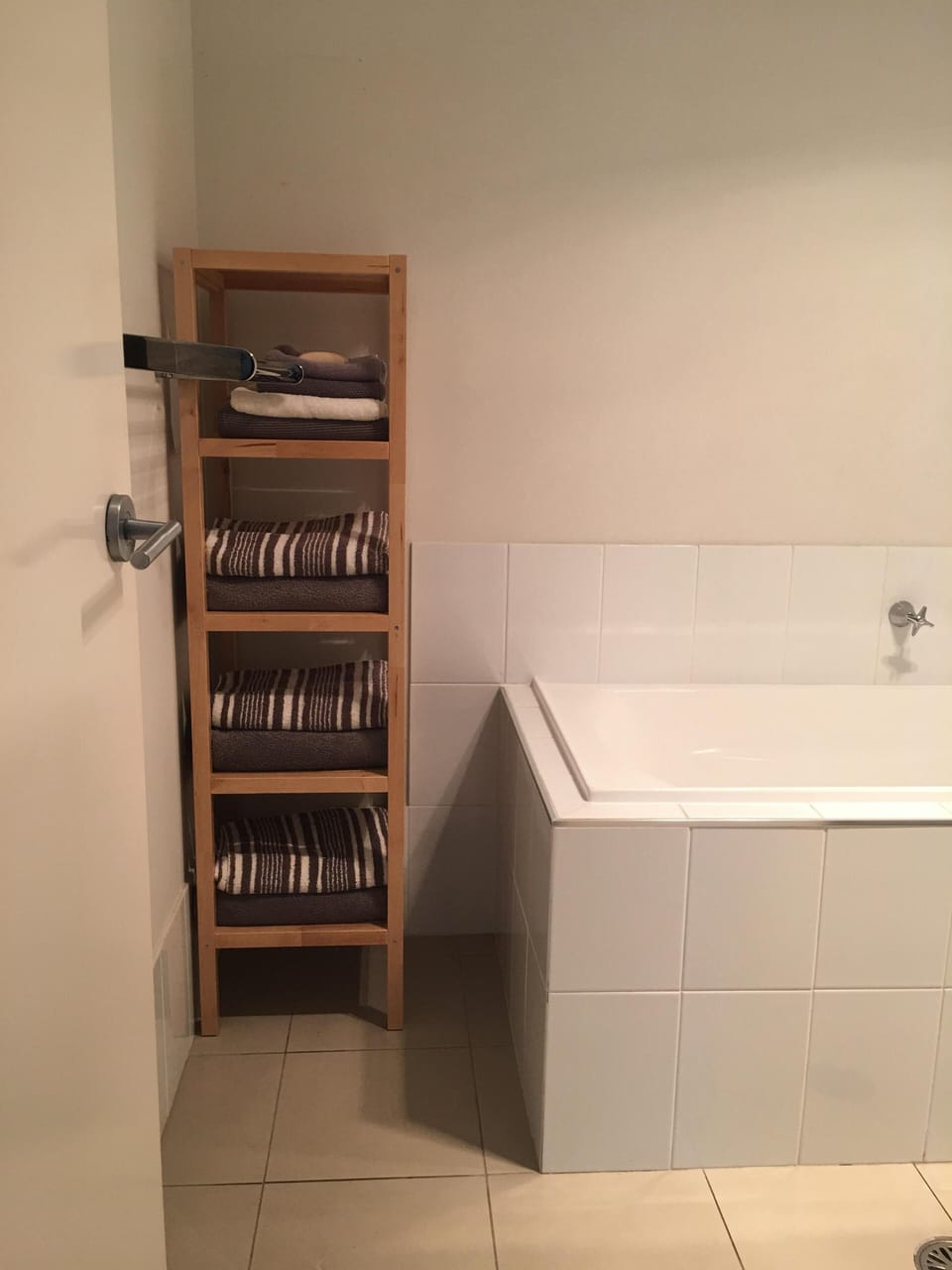 Bathroom with separate bathtub