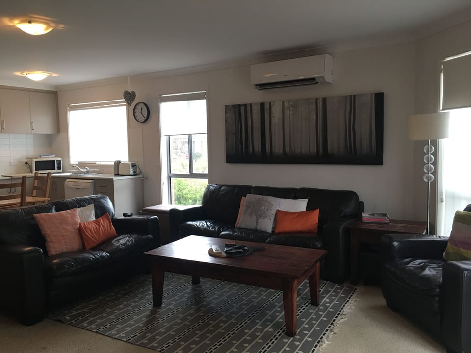 Comfortable leather lounge suite