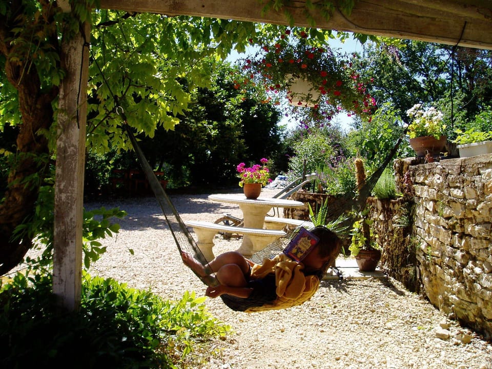 Relaxing in the gardens
