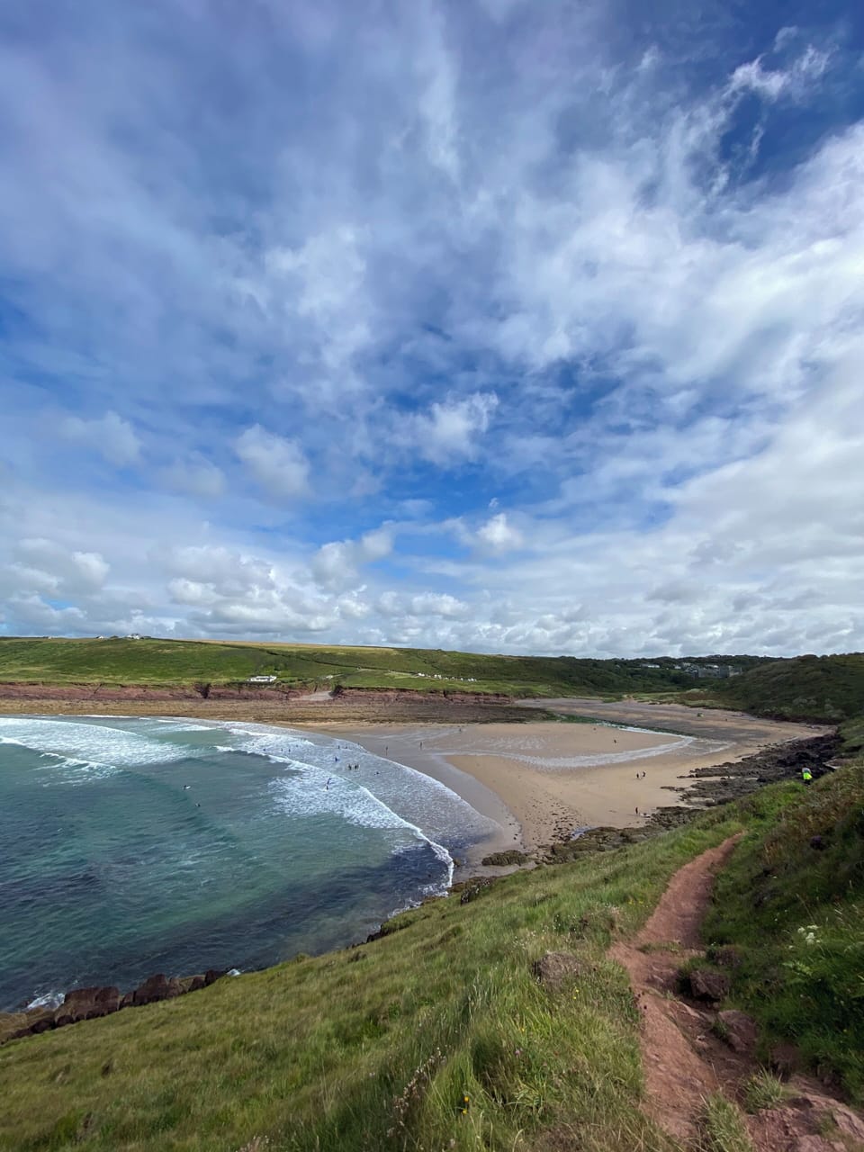 Manorbier Bay is walking distance or a short drive with car park at beach.