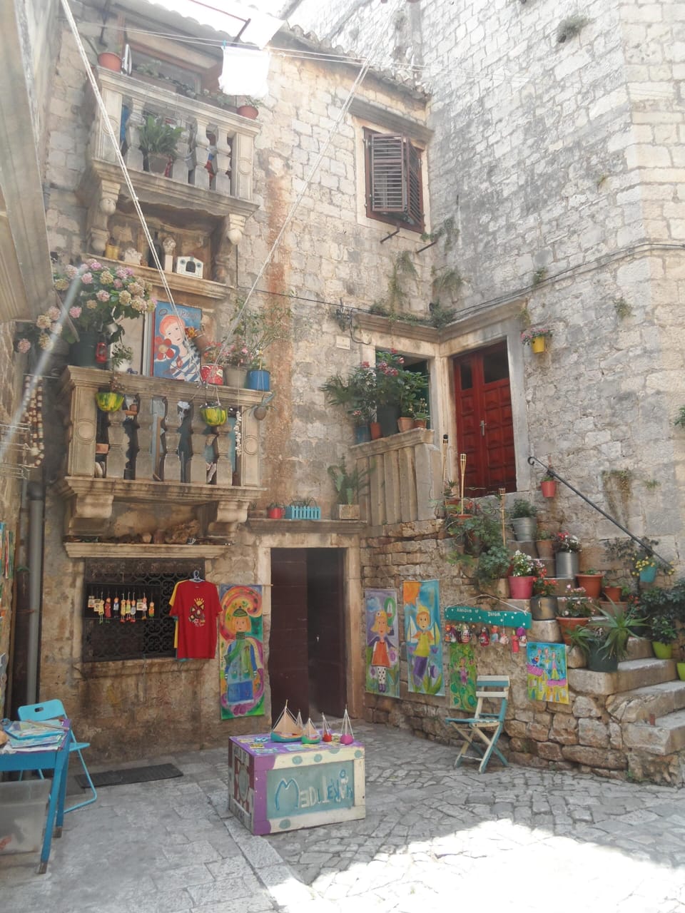 Trogir street scene "art deco...