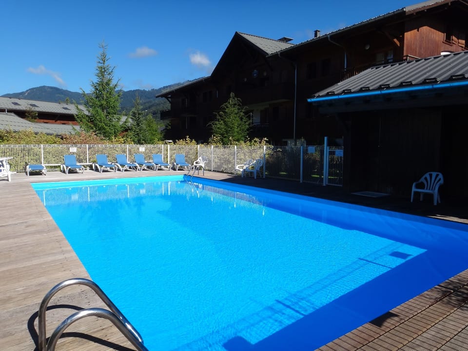 'residents only' summer outdoor swimming pool