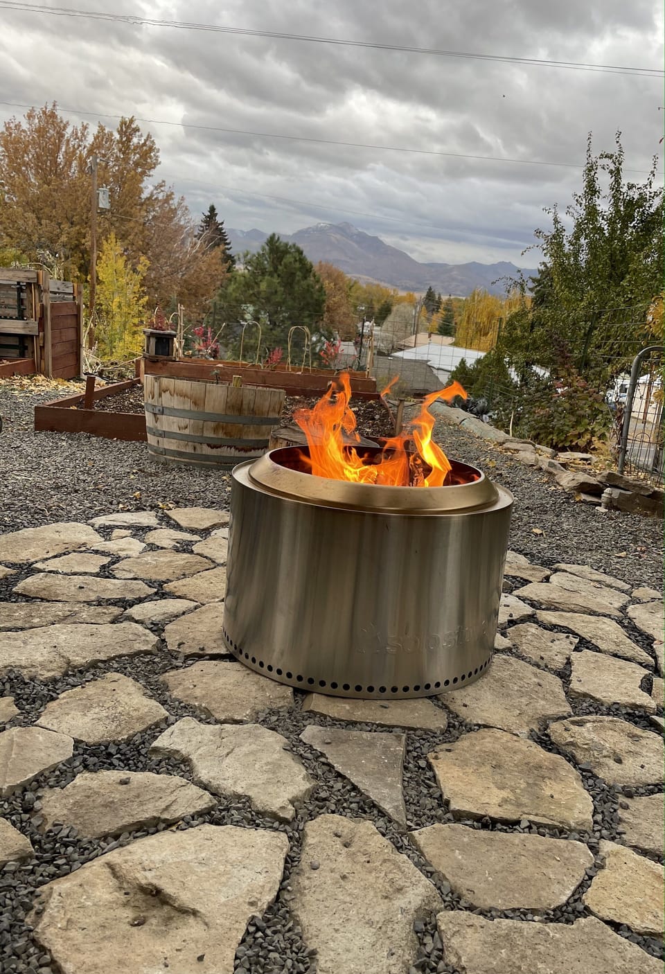 Fire Pit Gathering Area with Strawberry Mountain View