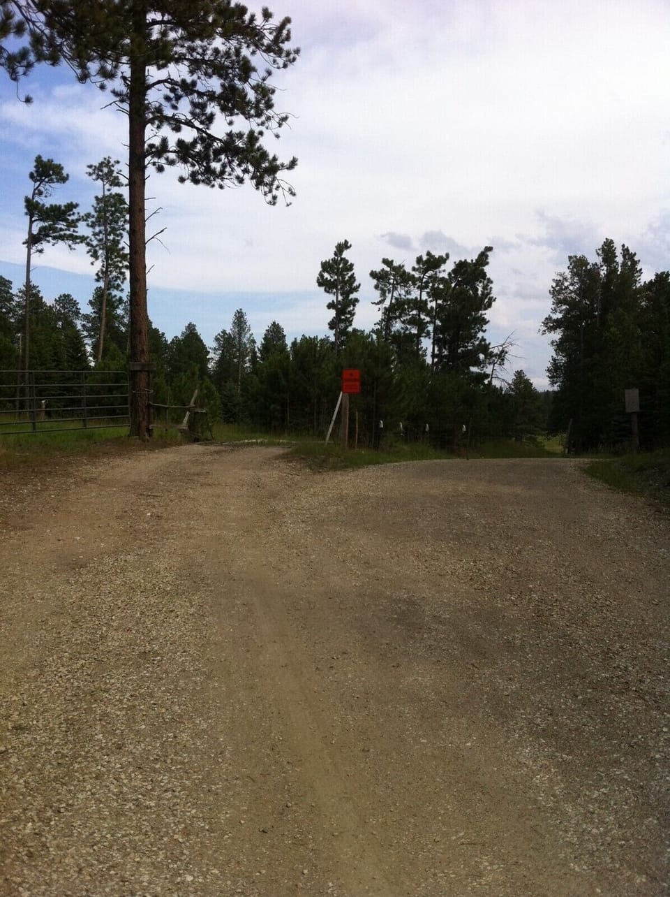 leaving forest ground and entering private drive to house