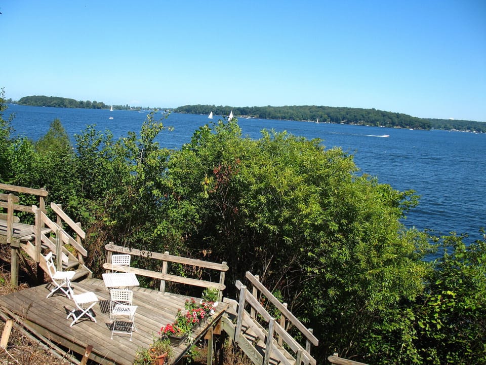 private lower deck is hidden in the garden