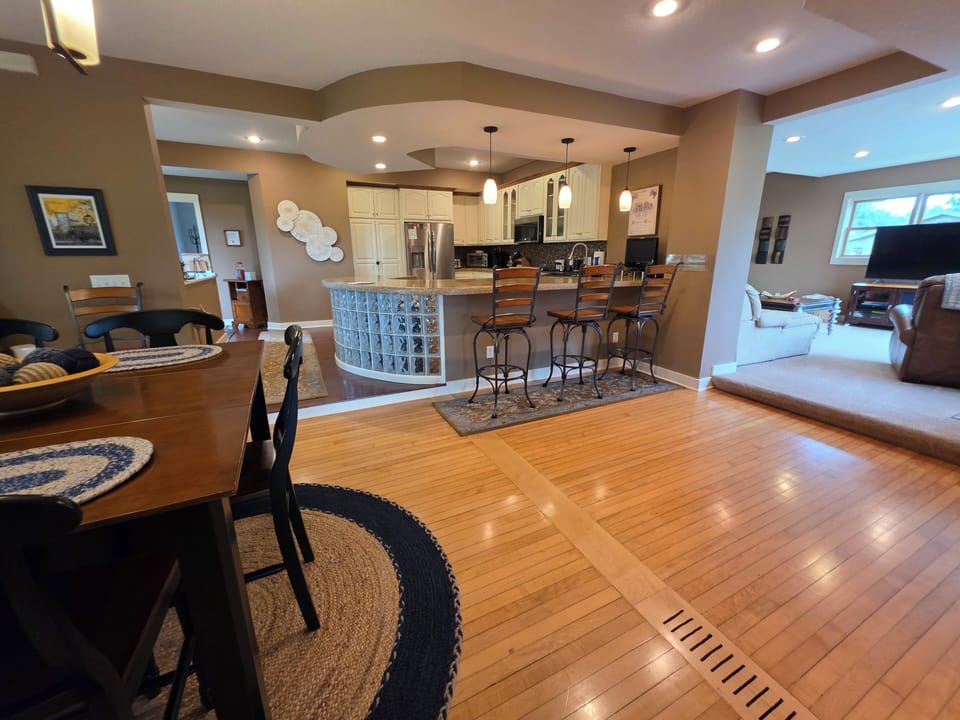 View of Kitchen, Dining and Family Room