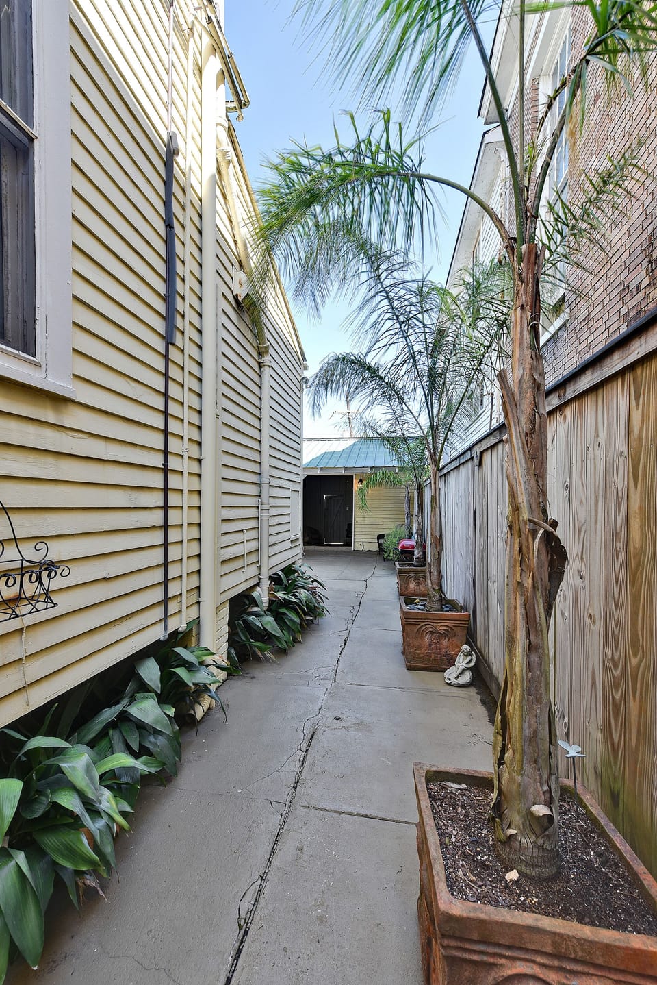 View down the side of the home