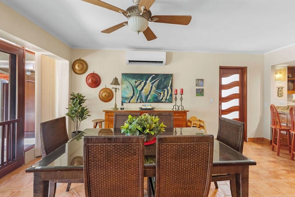 The dining room seats six.  Folding chairs and a high chair are also available.
