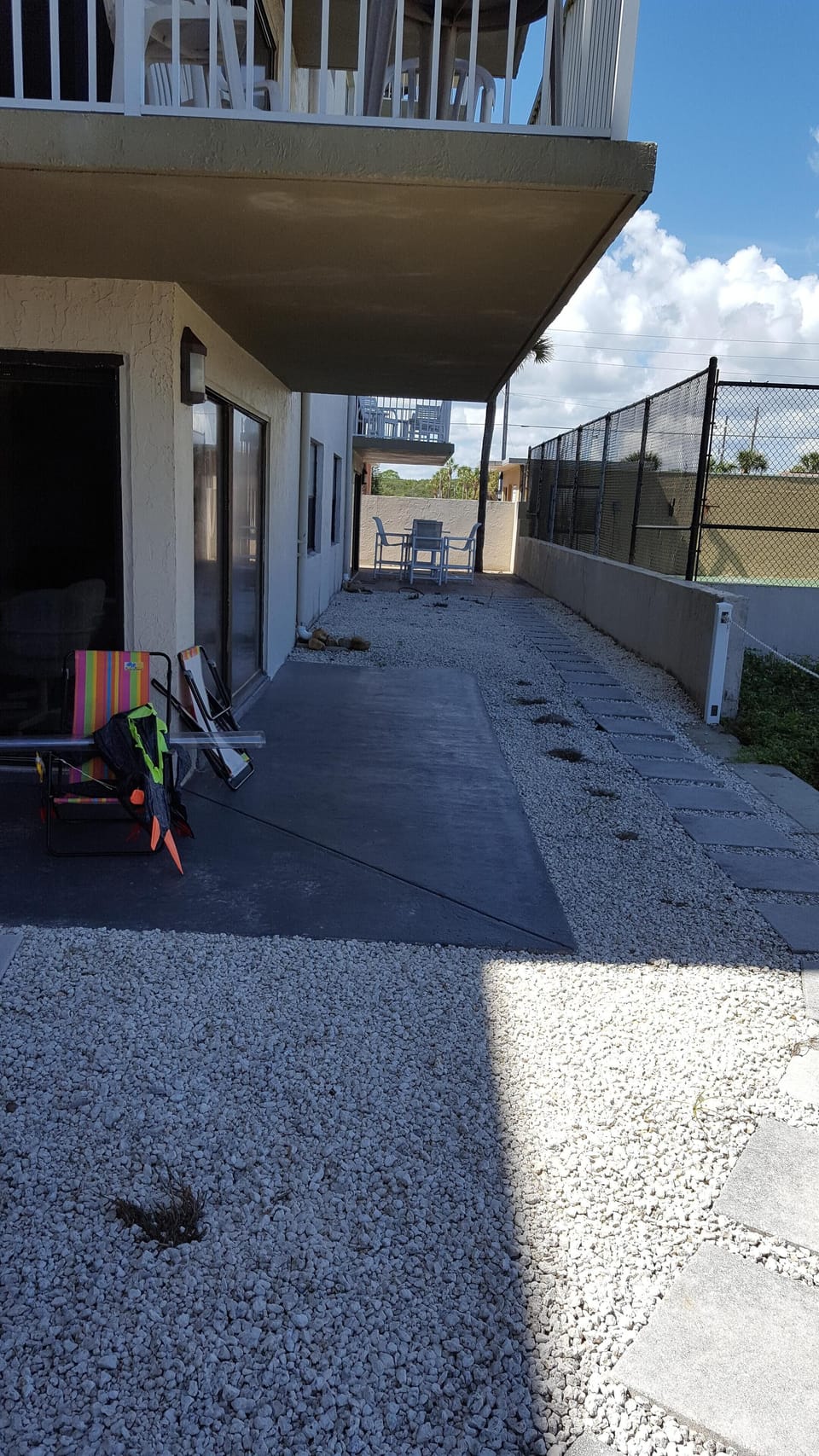 Walkway from pool to unit