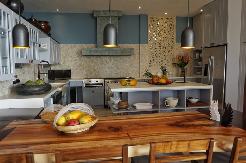 A beautiful kitchen with modern appliances.