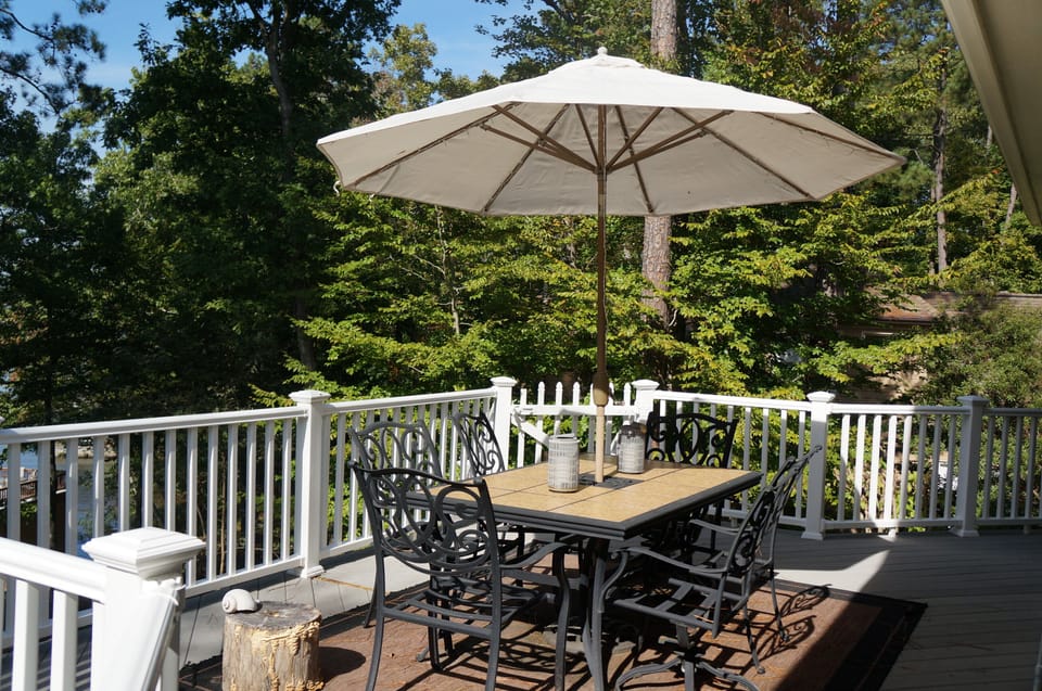 Enjoy meals on the upper deck overlooking the water 