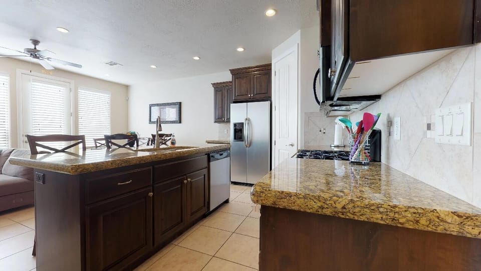 Fully stocked gourmet kitchen