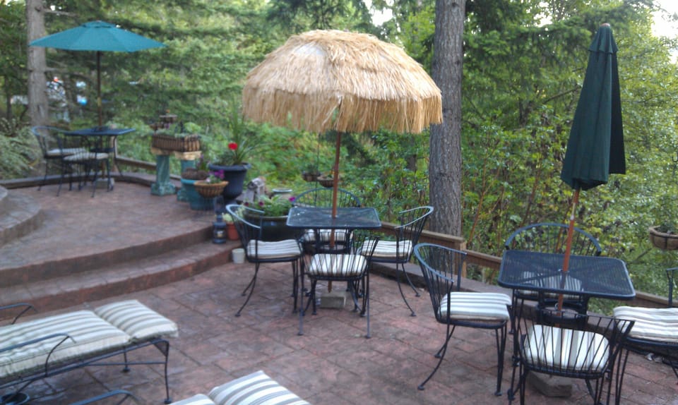 Semi private patio.