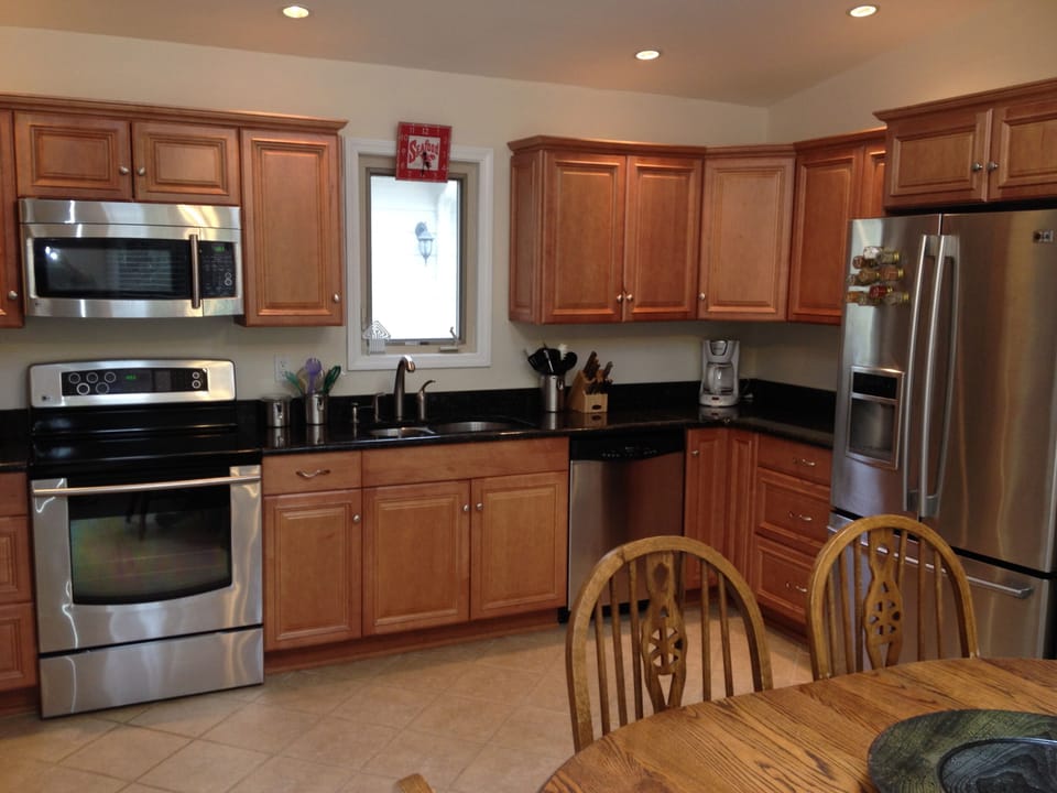  Stainless appliances, well stocked with pots, pans and prep tools