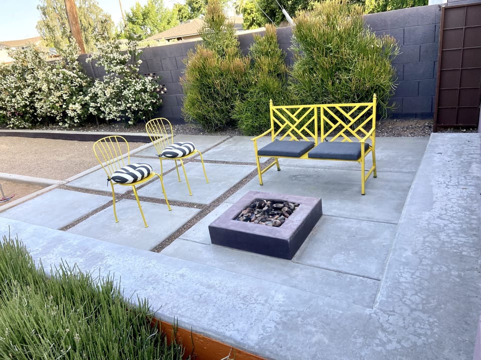 Seating area around the fire pit