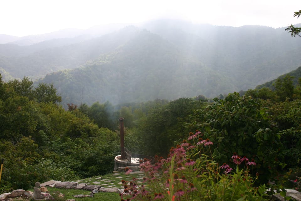 Authentic cedar wood fired hot tub.  Perfectly relaxing anytime of year!