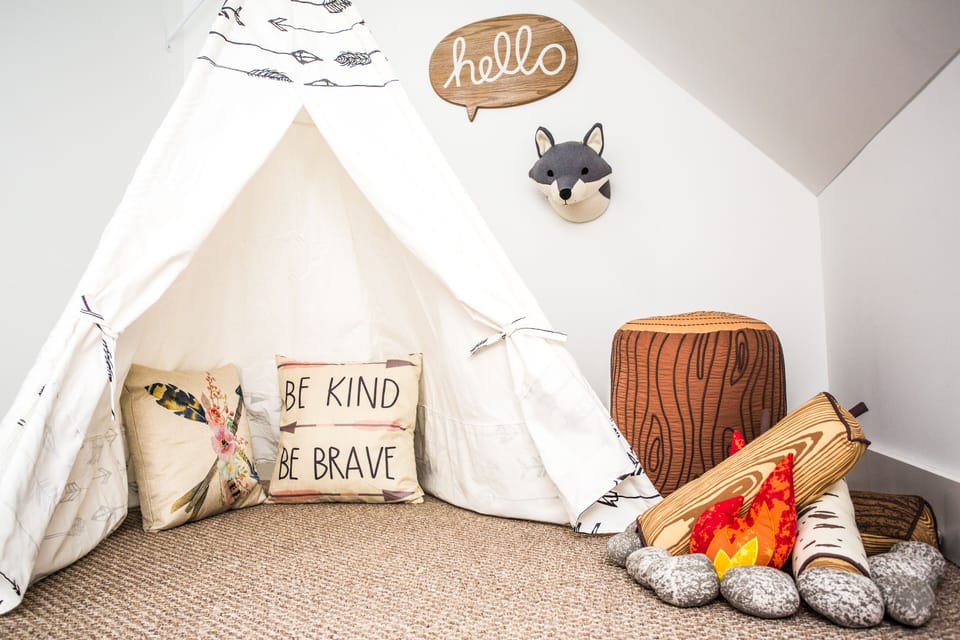 Fun little play space for the kids, right off the twin bedroom.