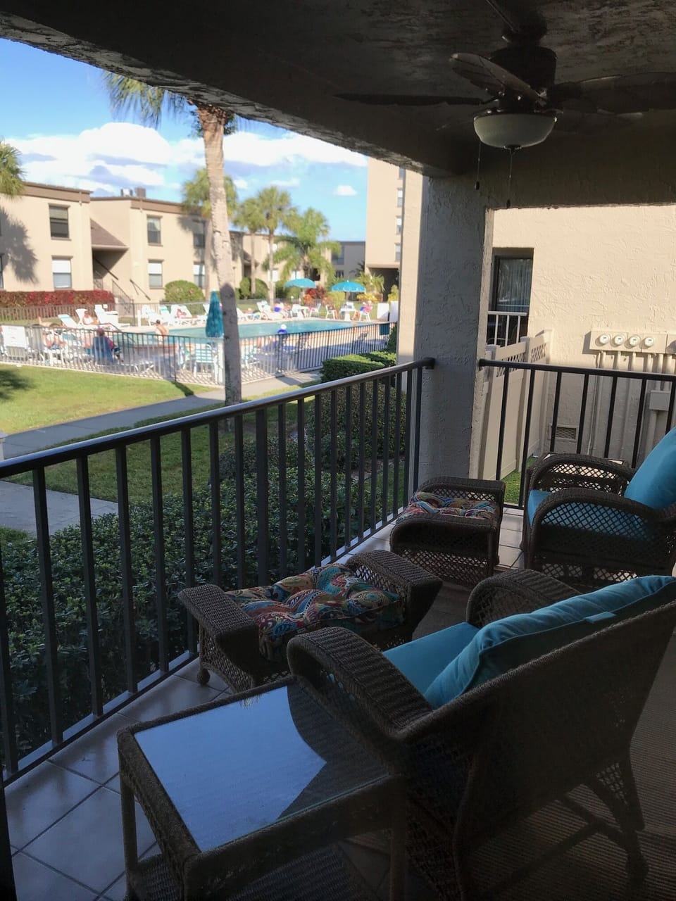 Enjoy a view of the pool