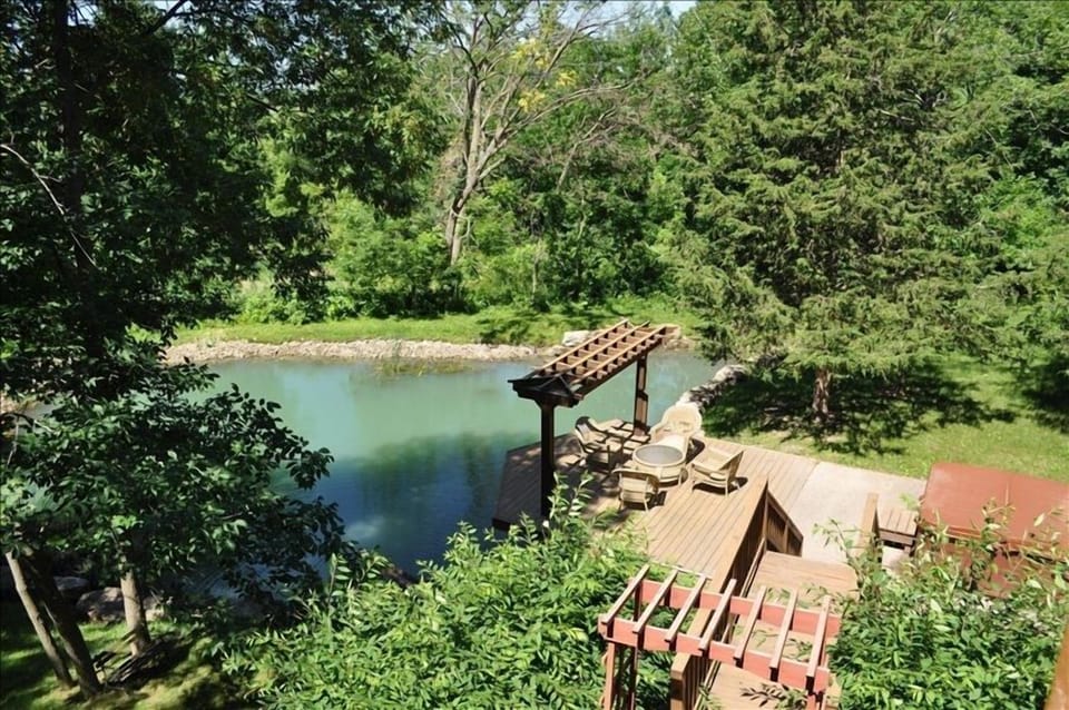 View from balconies of pond and woods.